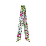 Silk MAXI twill-scarf "Irises and cyclamens"